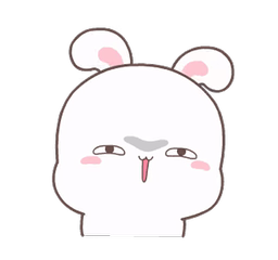 A fluffy white cartoon bunny, big sigh
