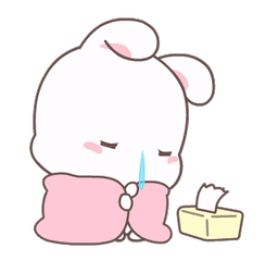 A fluffy white cartoon bunny, birthday