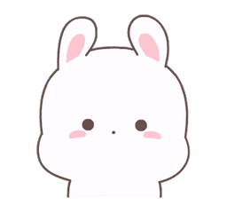 A fluffy white cartoon bunny, just looking