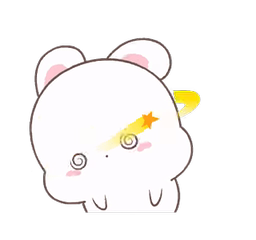 A fluffy white cartoon bunny, sparkle wand
