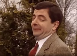 Mr Bean, delighted