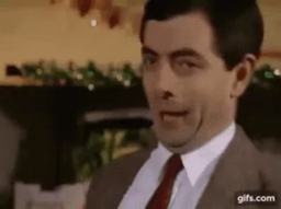 Mr Bean, explaining