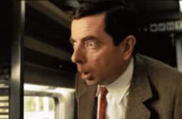 Mr Bean, pondering