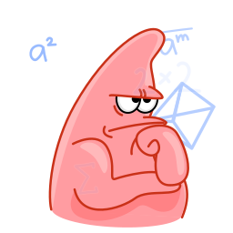 Patrick Star, a pink cartoon starfish, bored