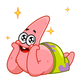 Patrick Star, a pink cartoon starfish, feeling cute