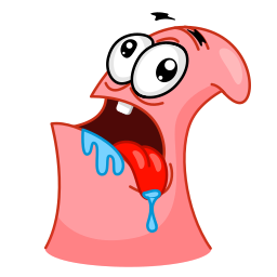 Patrick Star, a pink cartoon starfish, screaming