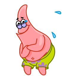 Patrick Star, a pink cartoon starfish, sneaking off
