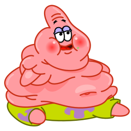 Patrick Star, a pink cartoon starfish, stuffed