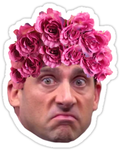Michael wearing a pink flower crown